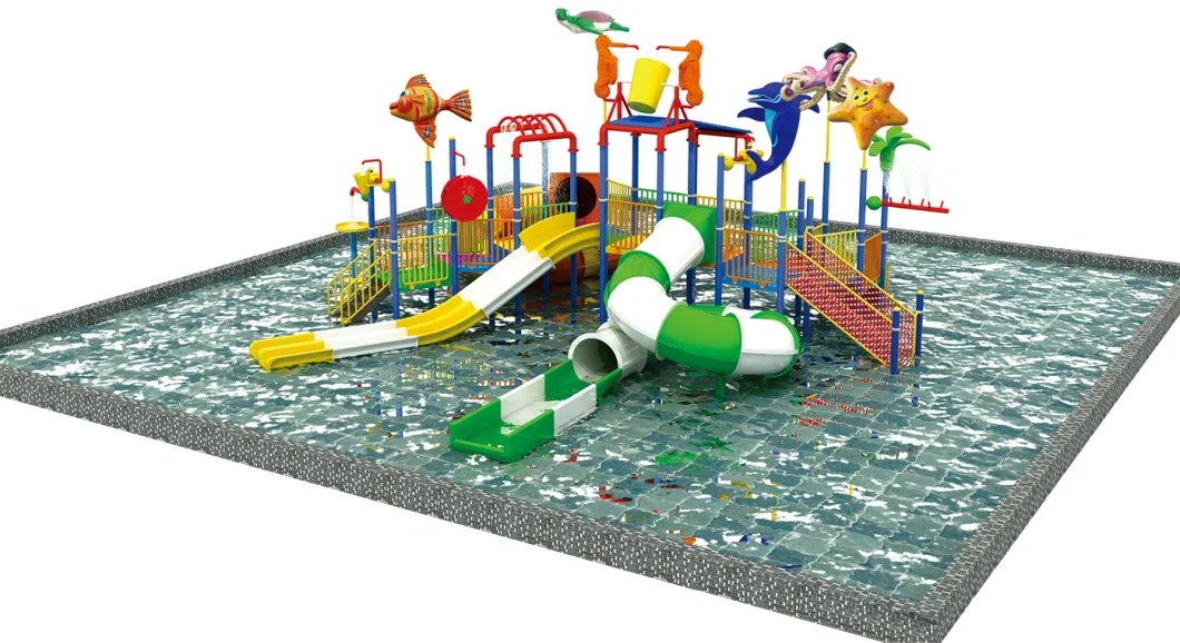 Cartoon Water Park for Kids Slide Amusement Outdoor Playground