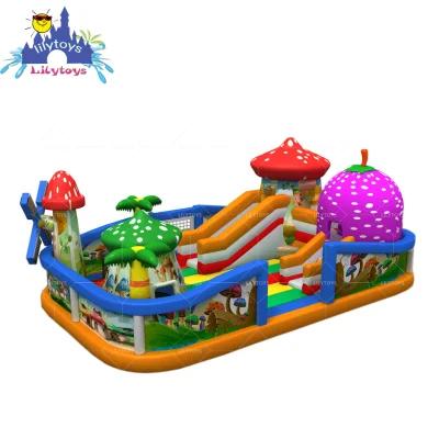 Lilytoys gran parque de atracciones inflable trampolín parque diversión ciudad gorila juegos para niños